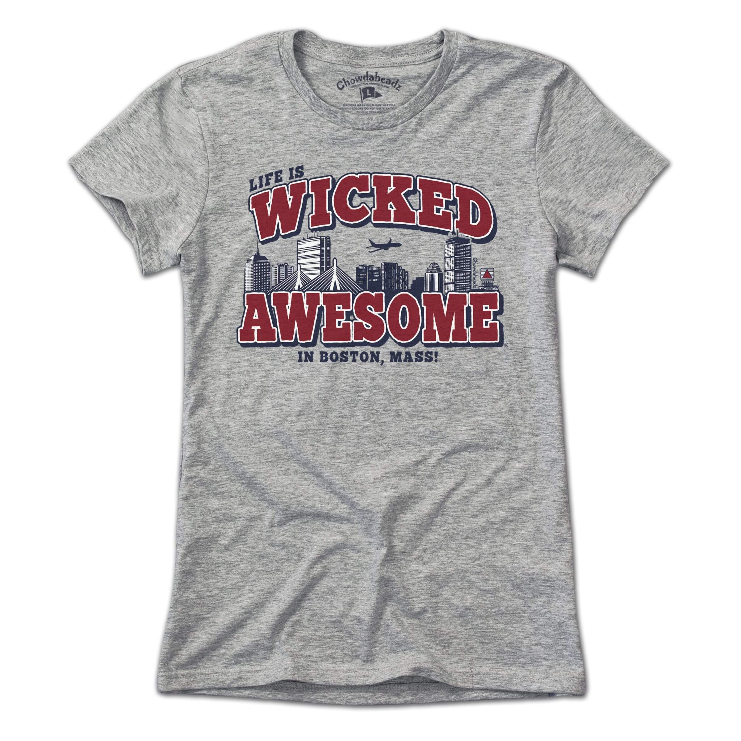 Wicked Awesome Boston Skyline T-Shirt - Chowdaheadz