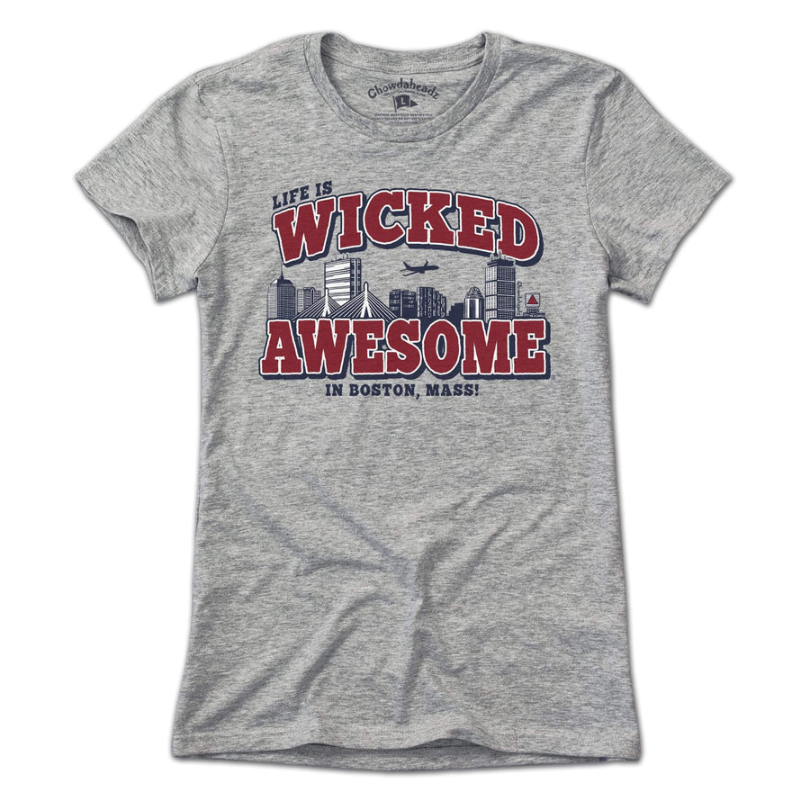 Chowdaheadz-T-Shirts Wicked Awesome Boston Skyline T-Shirt