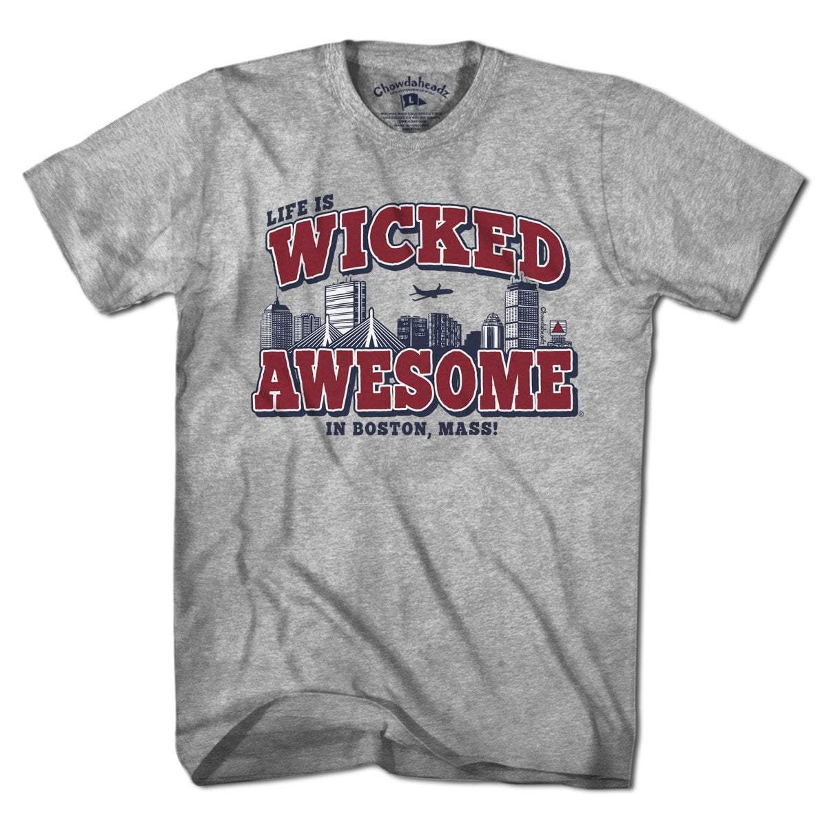 Wicked Awesome Boston Skyline T-Shirt - Chowdaheadz