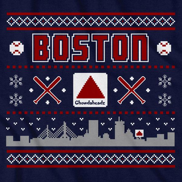Ugly Holiday Sweater Boston T-Shirt - Chowdaheadz