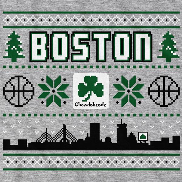 Boston Shamrock Ugly Sweater T-Shirt - Chowdaheadz