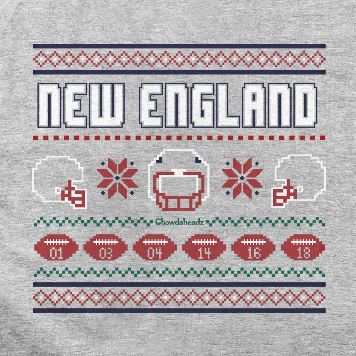 New England Ugly Sweater Hoodie - Chowdaheadz
