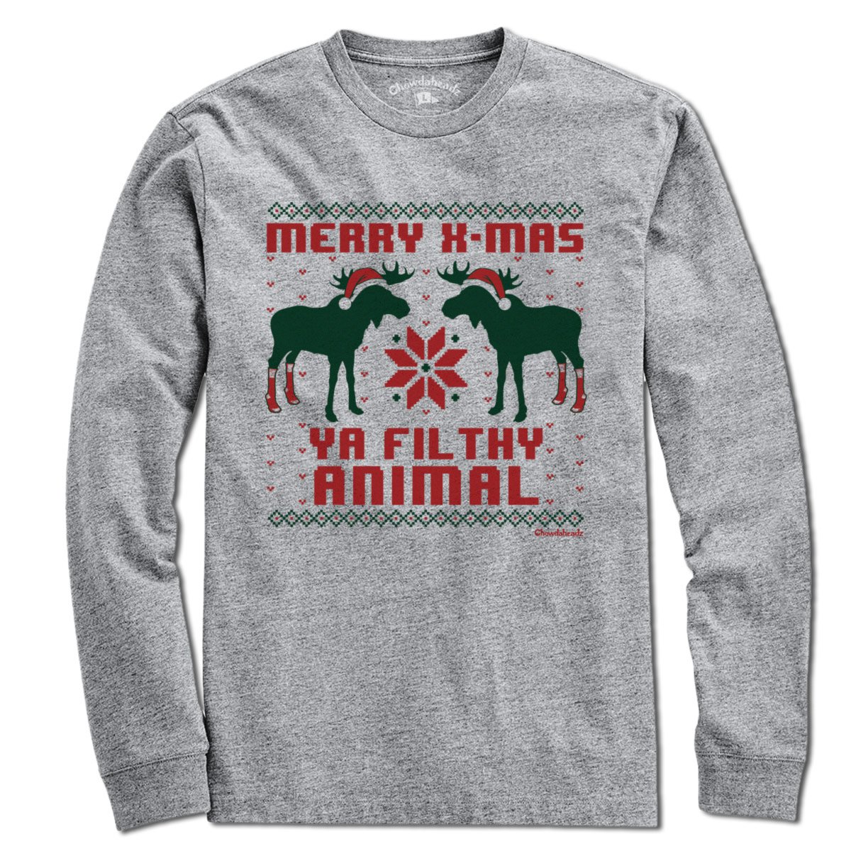 Merry X-Mas Moose T-Shirt - Chowdaheadz