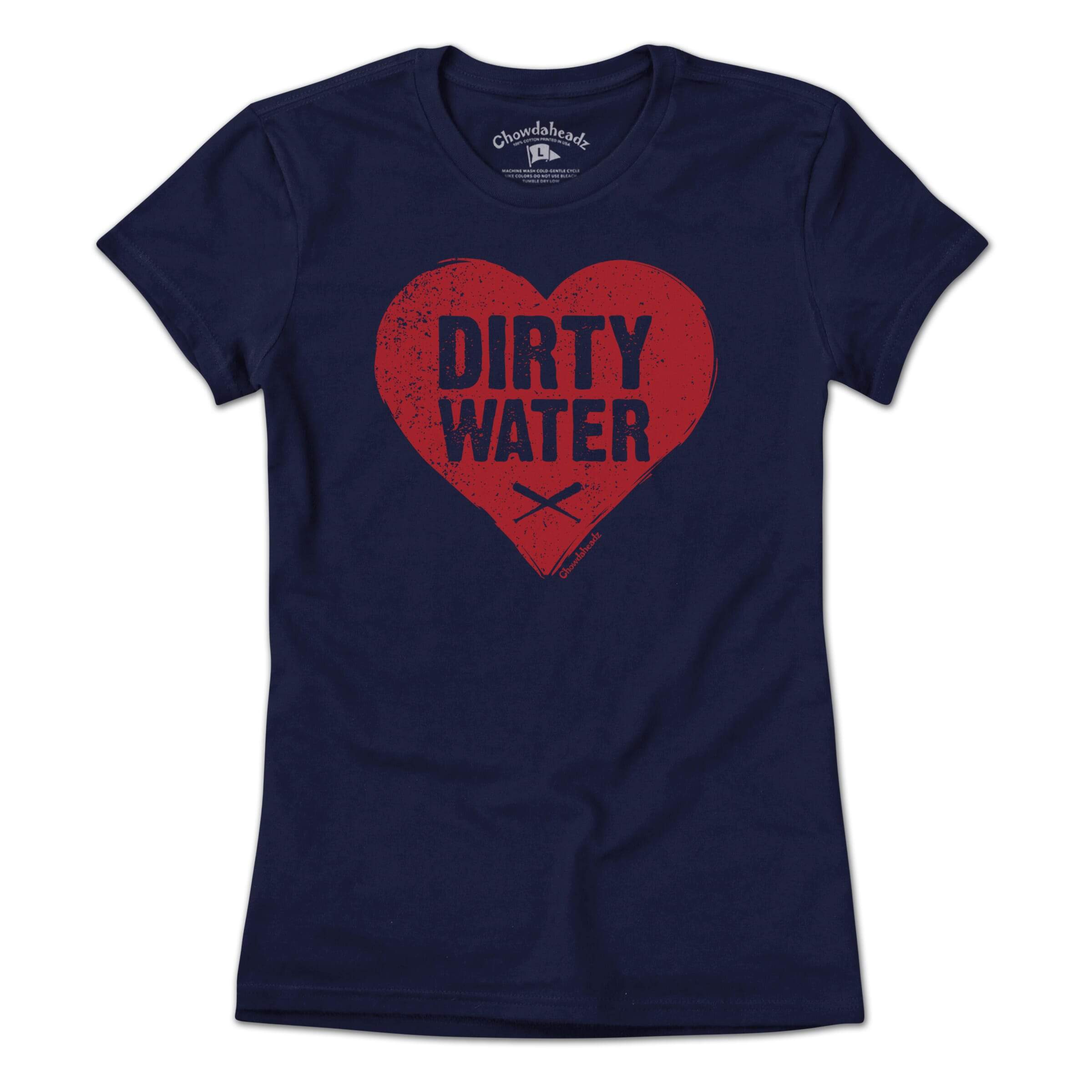 Dirty Water Baseball Heart T-Shirt - Chowdaheadz