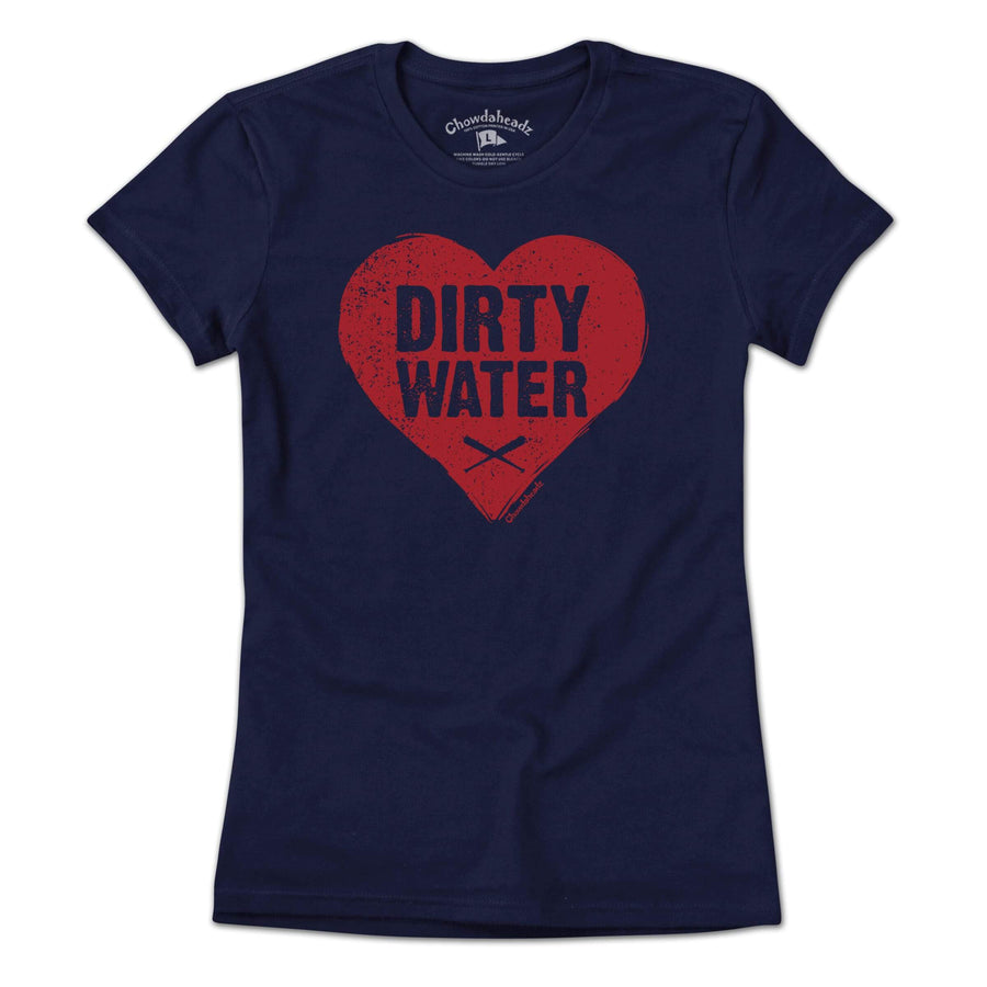 Dirty Water Baseball Heart T-Shirt - Chowdaheadz
