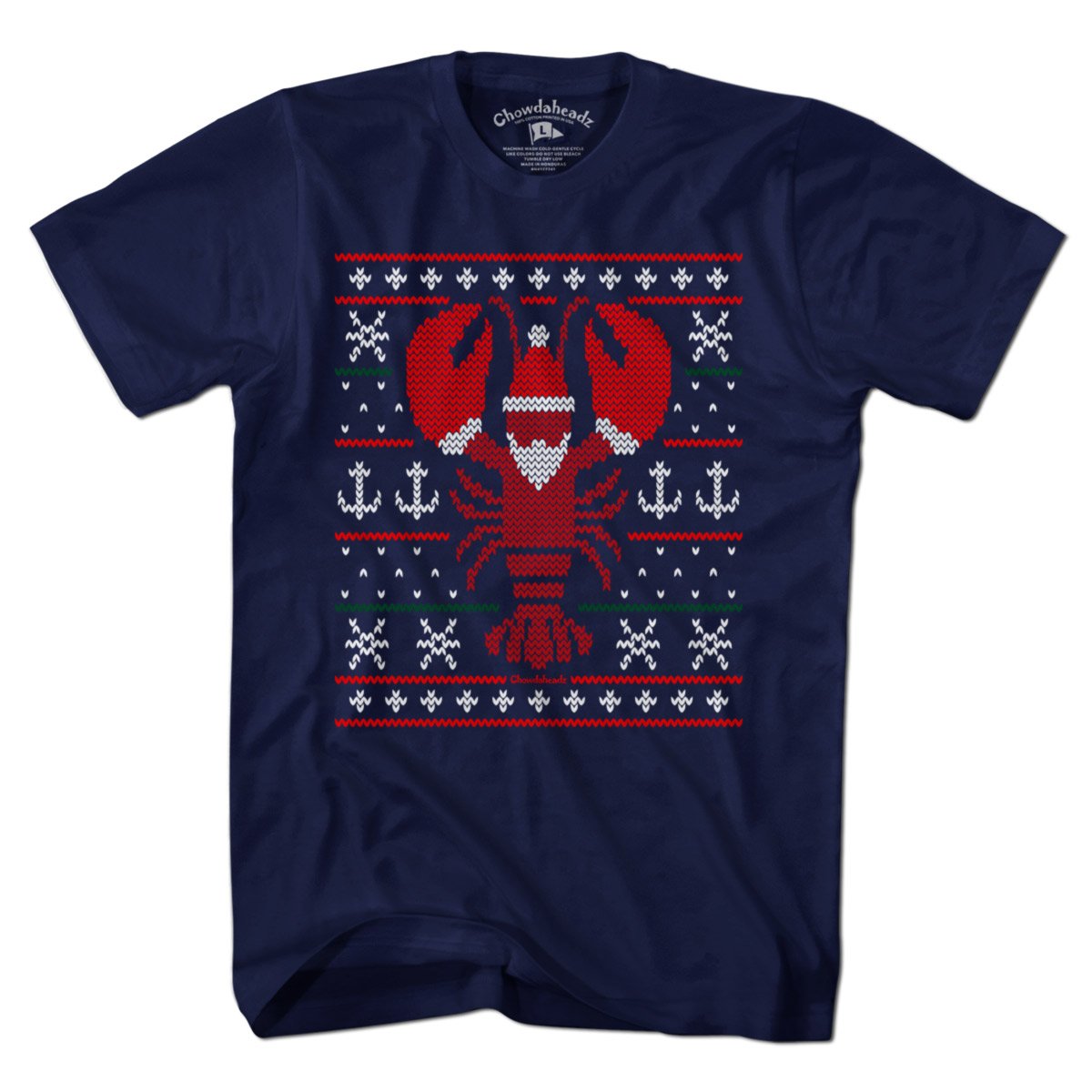 Boston Lobstah Ugly Holiday Sweater T-Shirt - Chowdaheadz