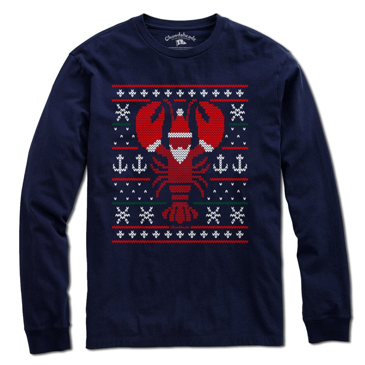 Boston Lobstah Ugly Holiday Sweater T-Shirt - Chowdaheadz