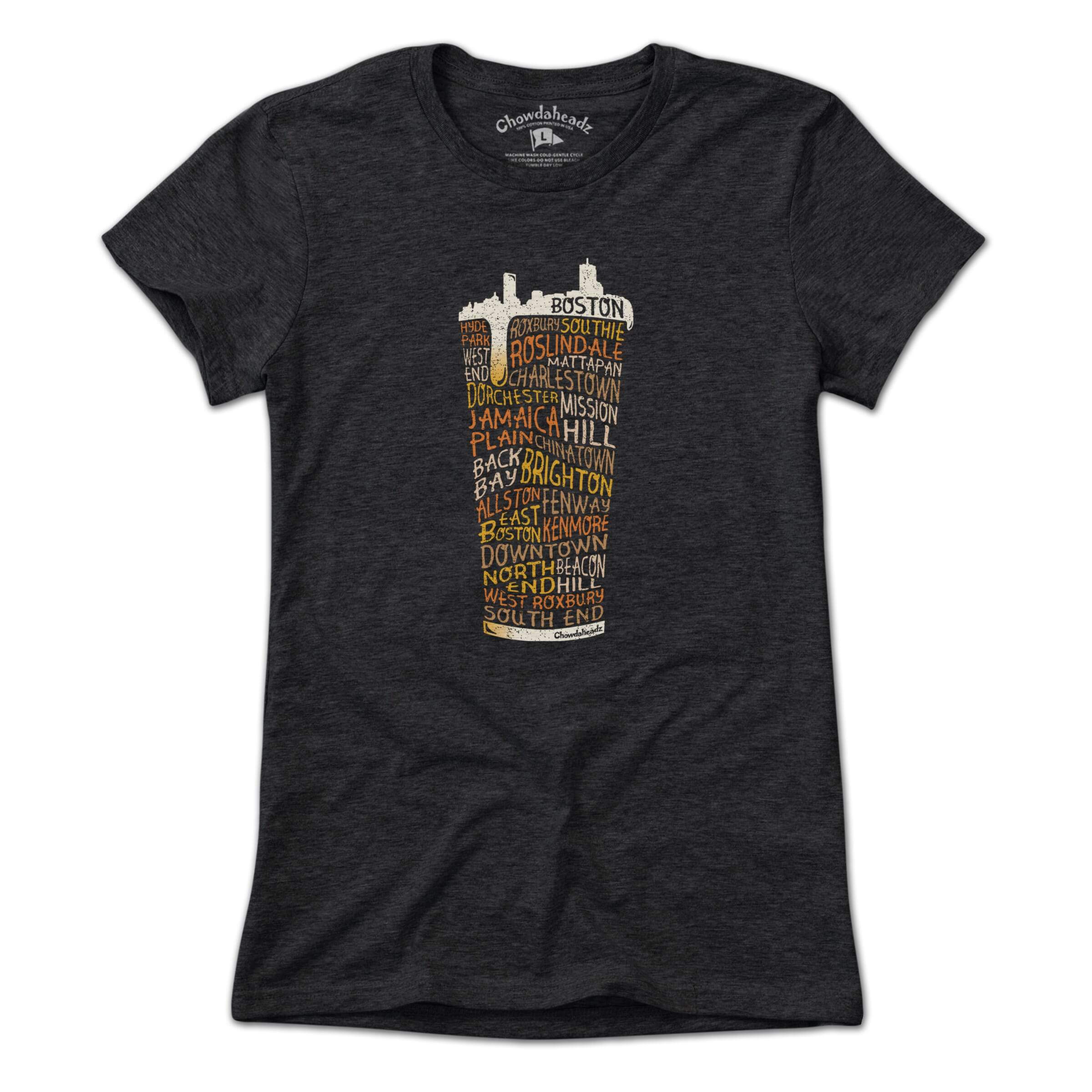 Boston Neighborhood Pint Glass T-Shirt - Chowdaheadz