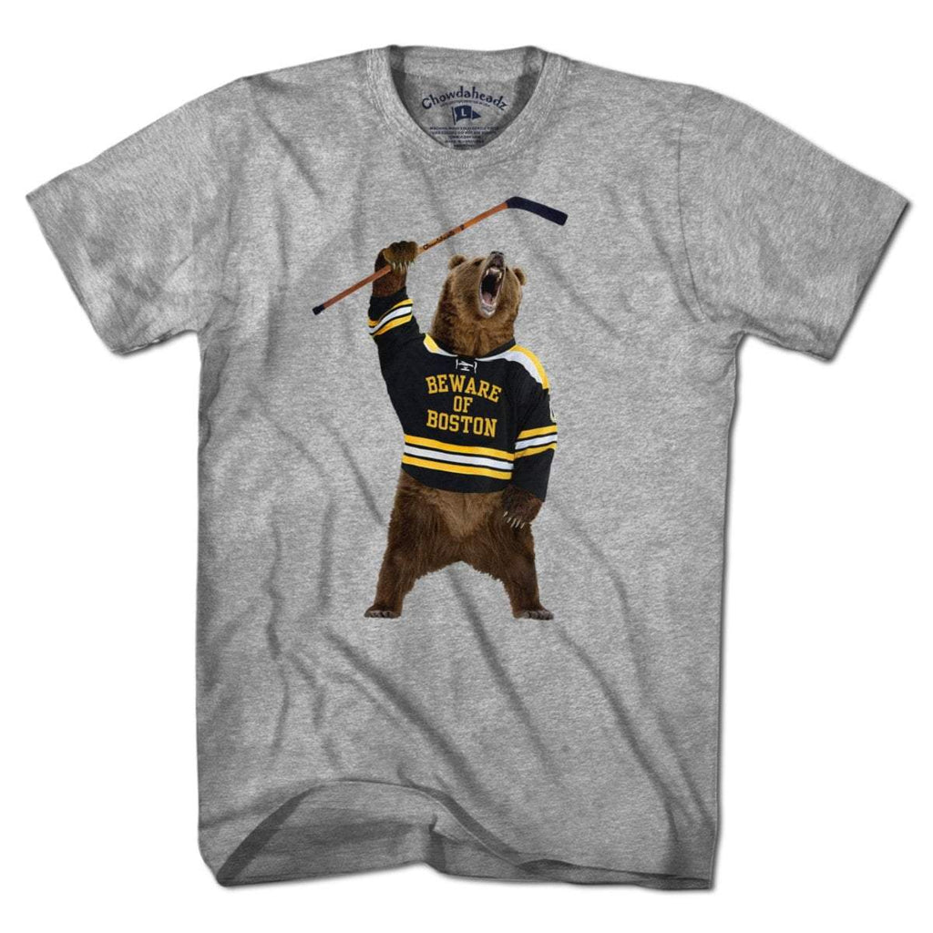 Beware of Boston Bear T-Shirt — tee flat lay