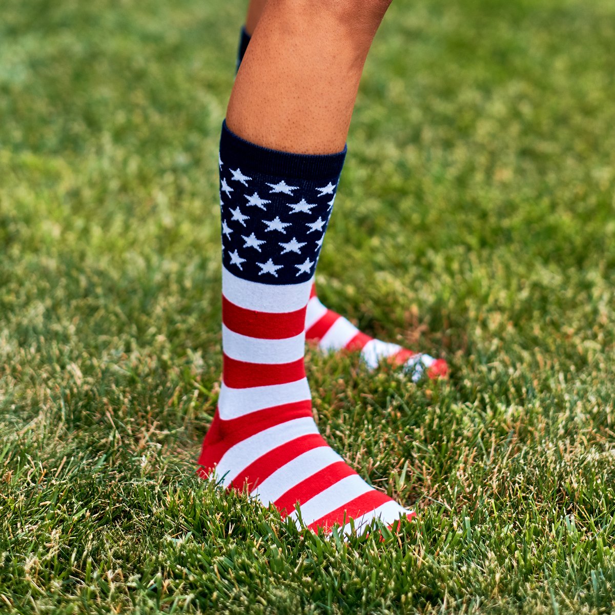 Stars & Stripes USA crew socks pair — July 4th dad gift socks