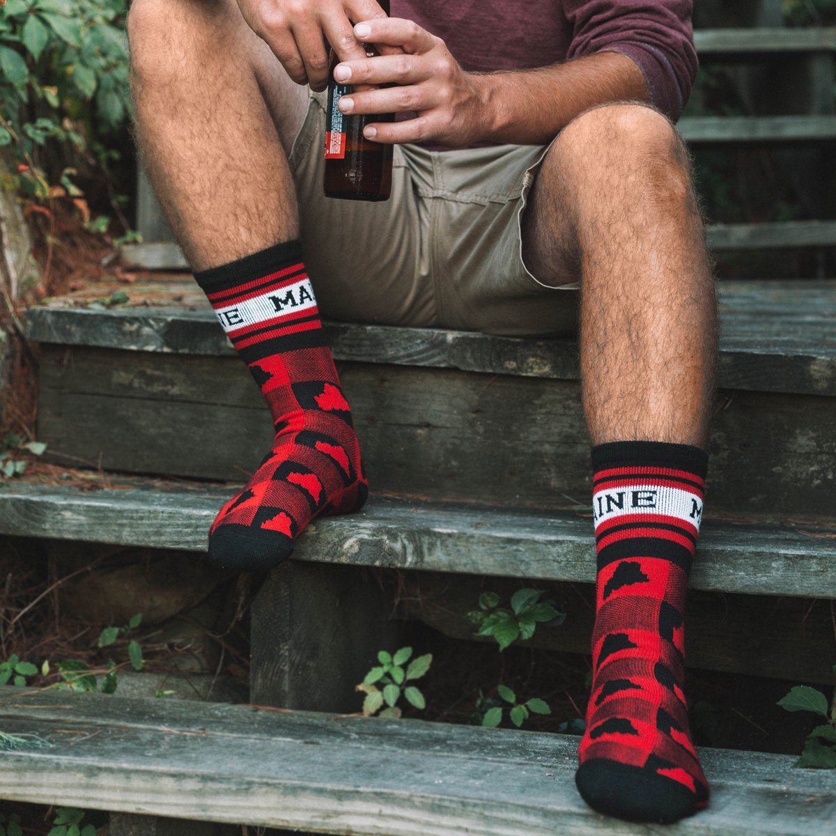 Maine Buffalo Plaid Crew Socks - Chowdaheadz
