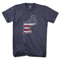 New England USA t-shirt with New England-meets-flag graphic — regional patriotic tee