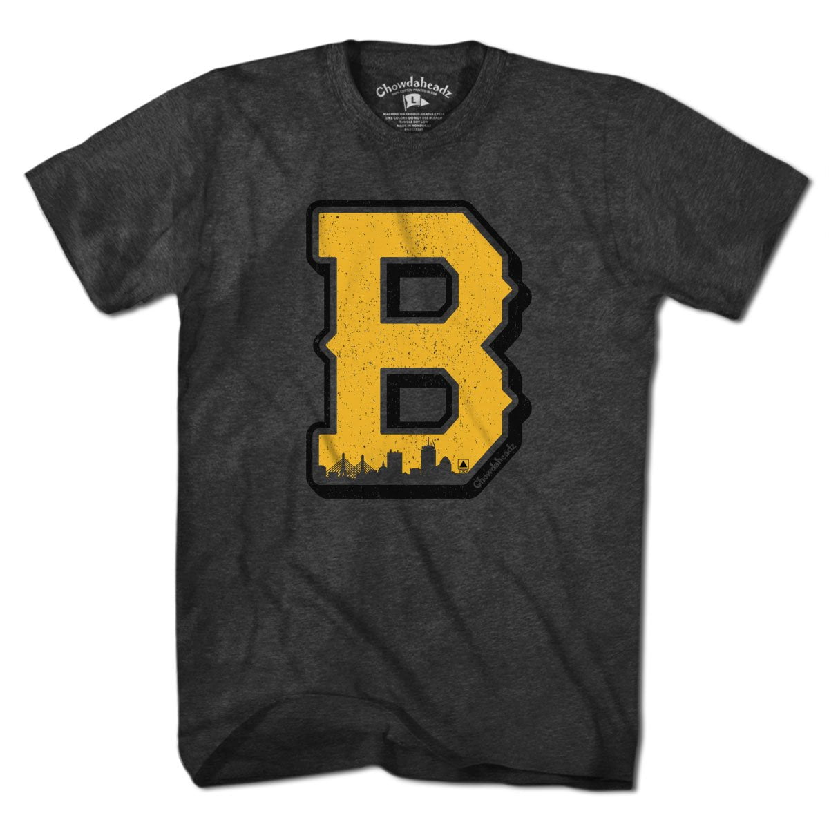Black & Gold Big Block B T-Shirt - Chowdaheadz
