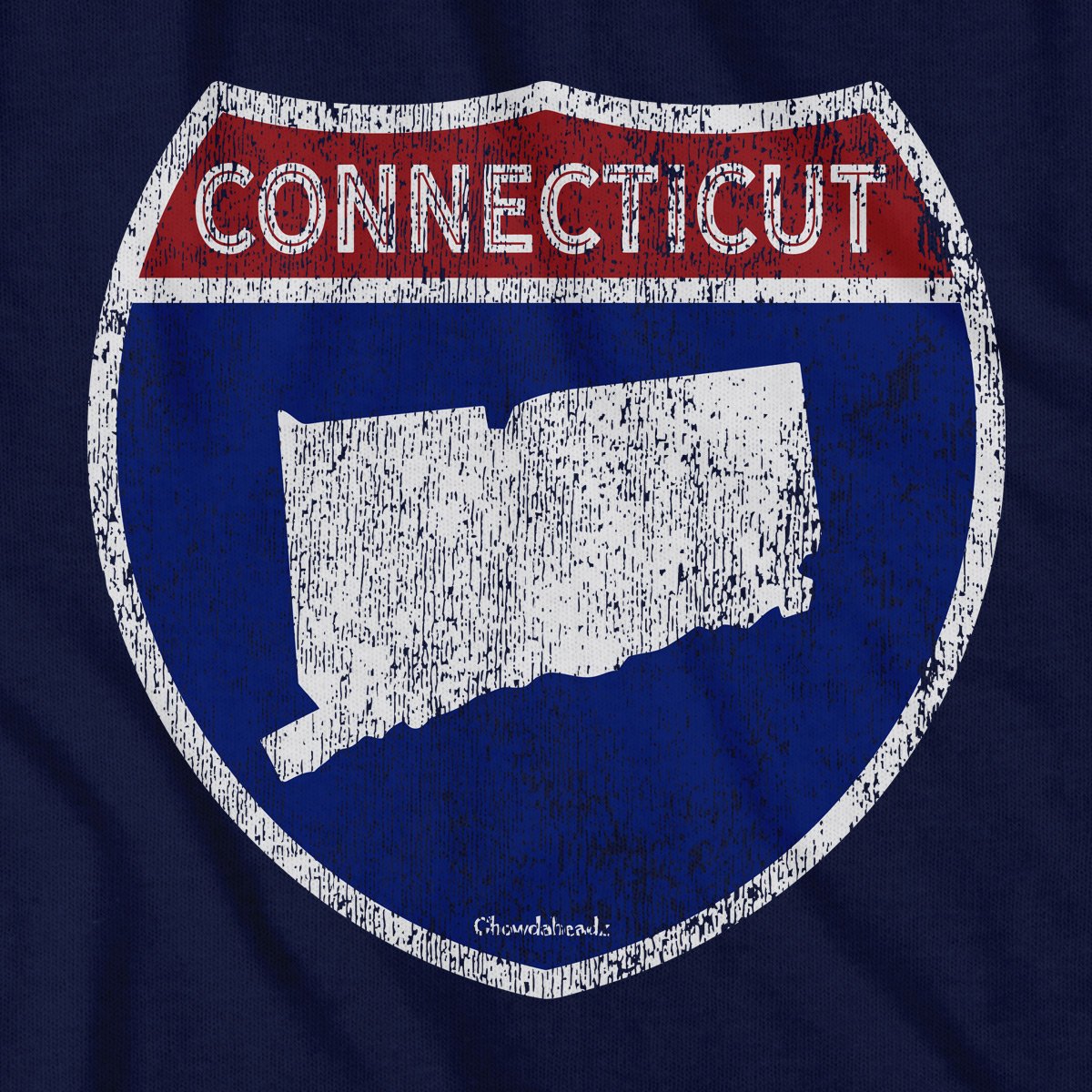 Connecticut Highway Sign T-Shirt - Chowdaheadz