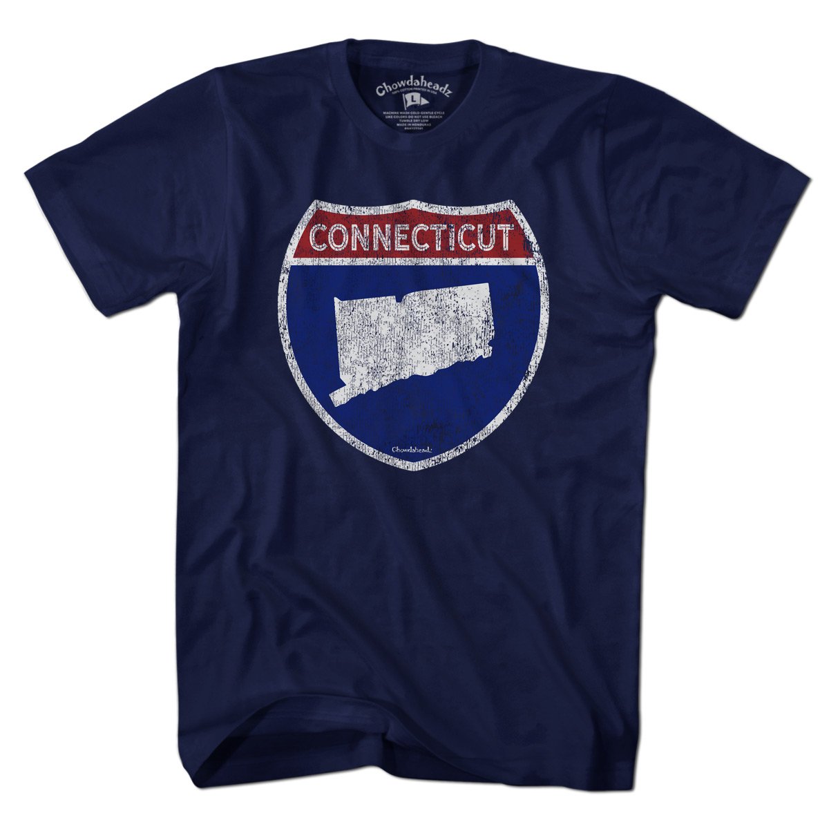 Connecticut Highway Sign T-Shirt - Chowdaheadz
