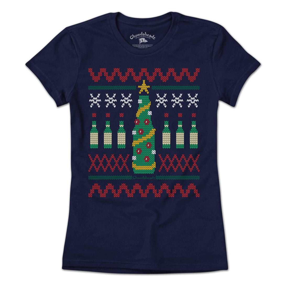 Beer Tree Ugly Holiday Sweater T-Shirt - Chowdaheadz