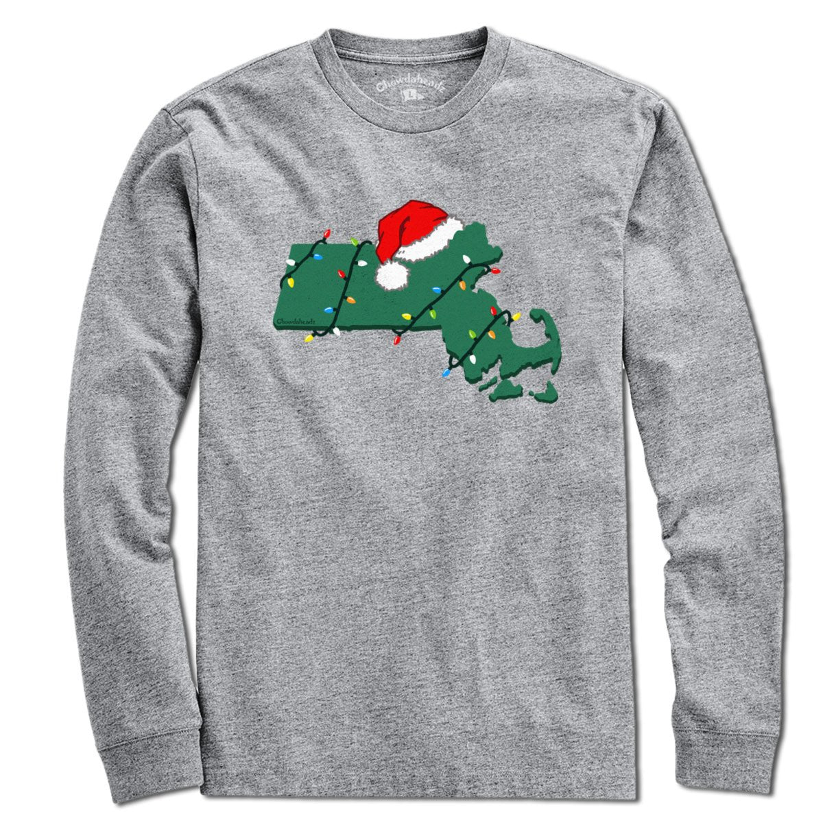 Santa Hat Massachusetts T-Shirt - Chowdaheadz