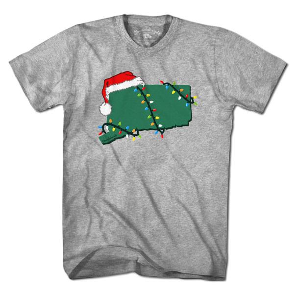 Santa Hat Connecticut T-Shirt - Chowdaheadz