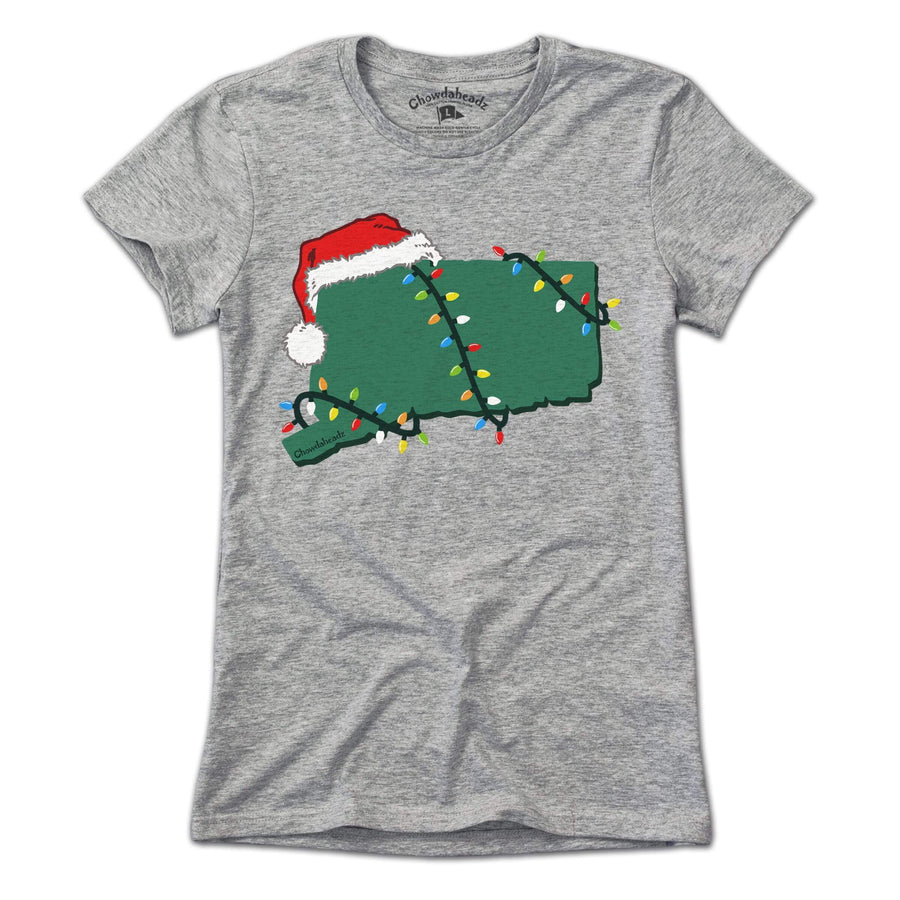 Santa Hat Connecticut T-Shirt - Chowdaheadz