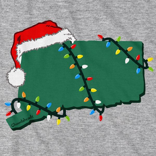 Santa Hat Connecticut T-Shirt - Chowdaheadz