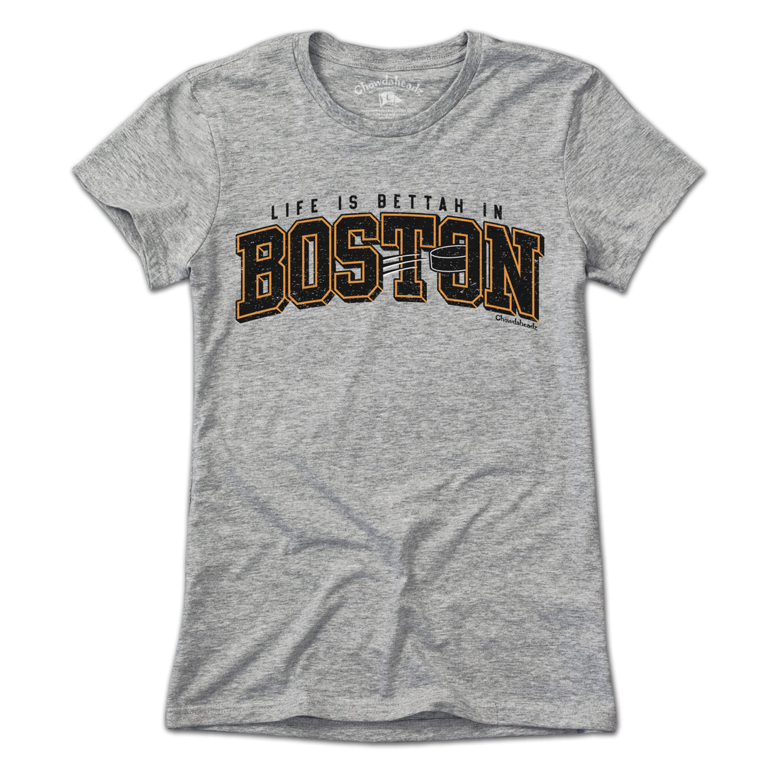 Life is Bettah in Boston Hockey T-Shirt - Chowdaheadz