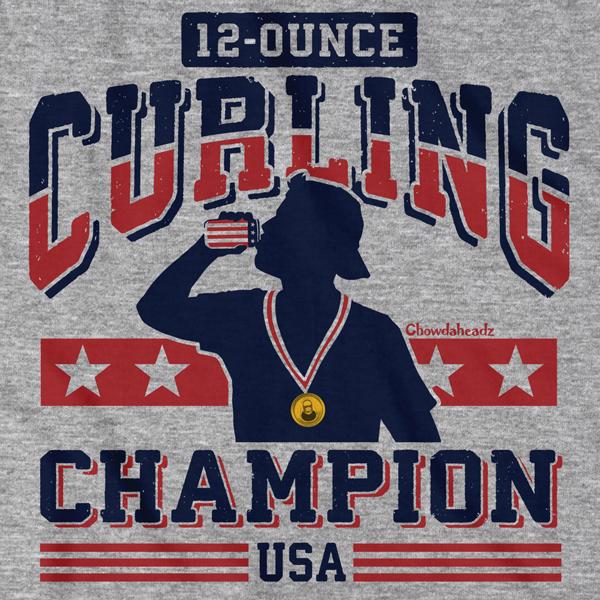 12-Ounce Curling Champion T-Shirt - Chowdaheadz