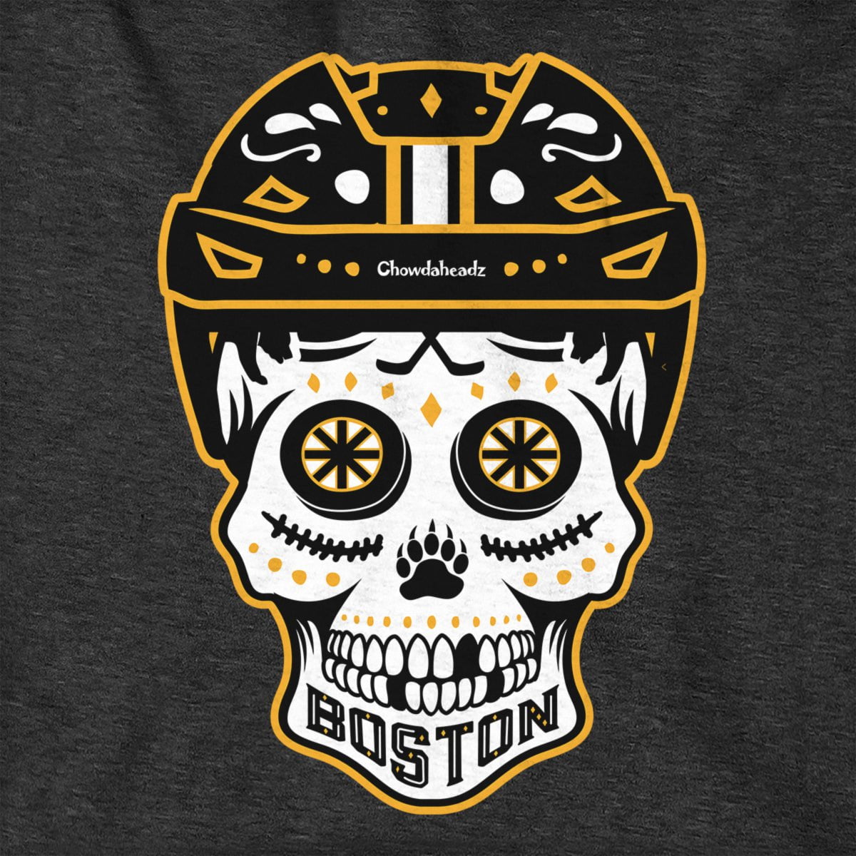 Boston Black And Gold Dead Head Hoodie - Chowdaheadz