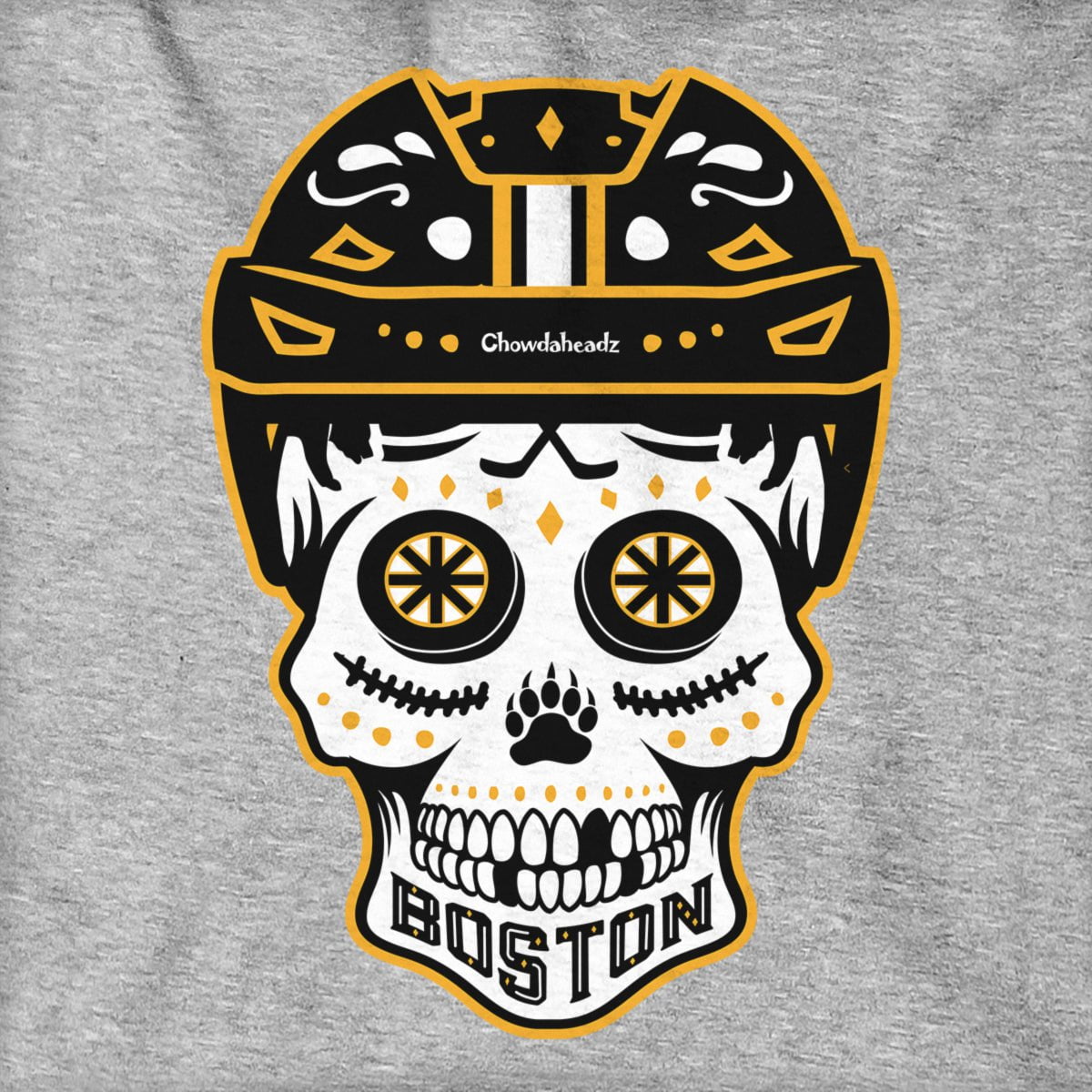 Boston Black And Gold Dead Head Hoodie - Chowdaheadz