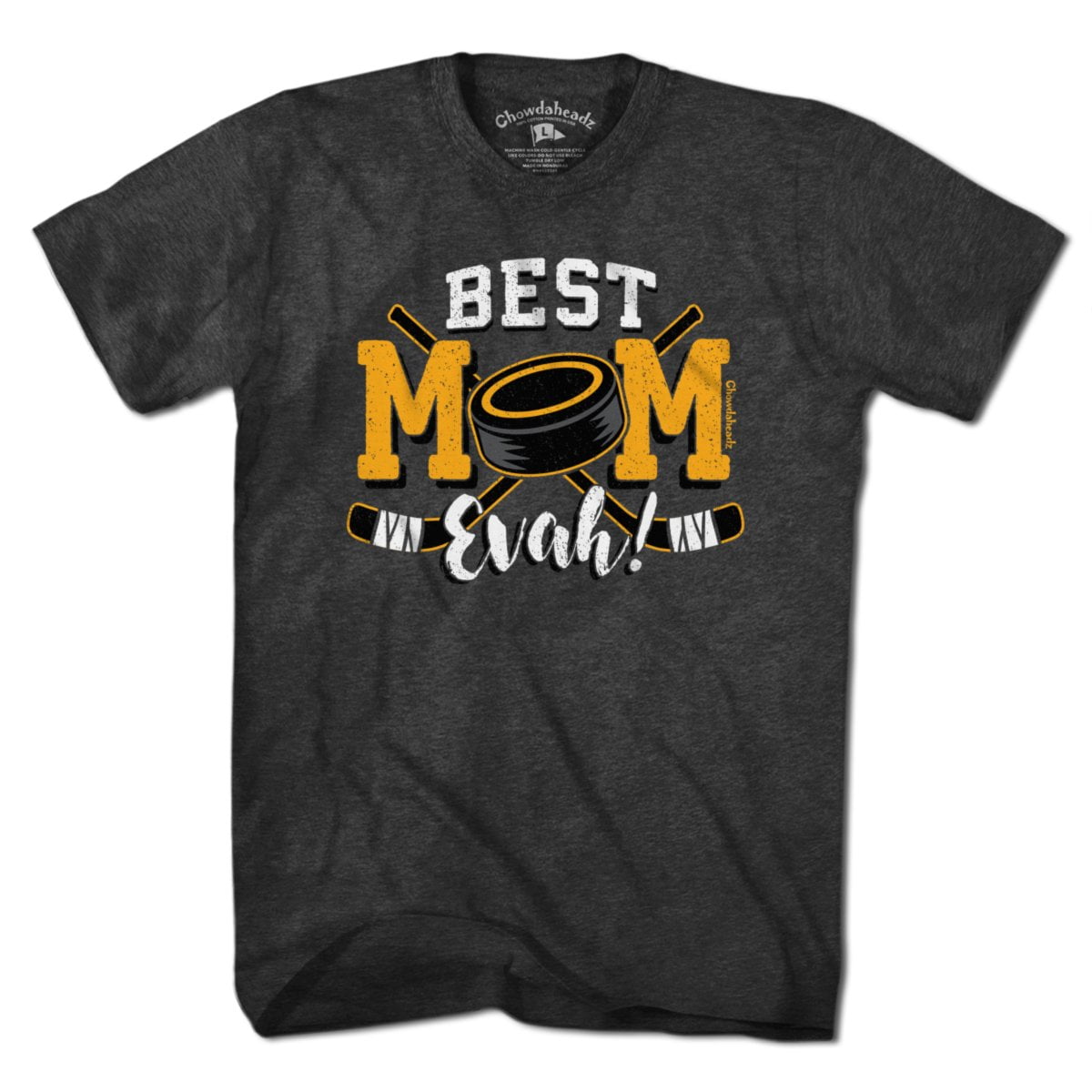 Best Mom Evah Hockey T-Shirt / 2X-Large / Charcoal, image size:1200x1200