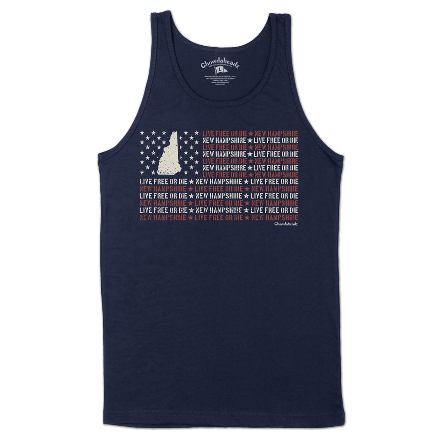 New Hampshire Live Free or Die  Men's Tank Top - Chowdaheadz
