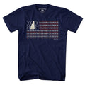 New Hampshire Live Free or Die Flag t-shirt in navy — NH state flag with motto banner