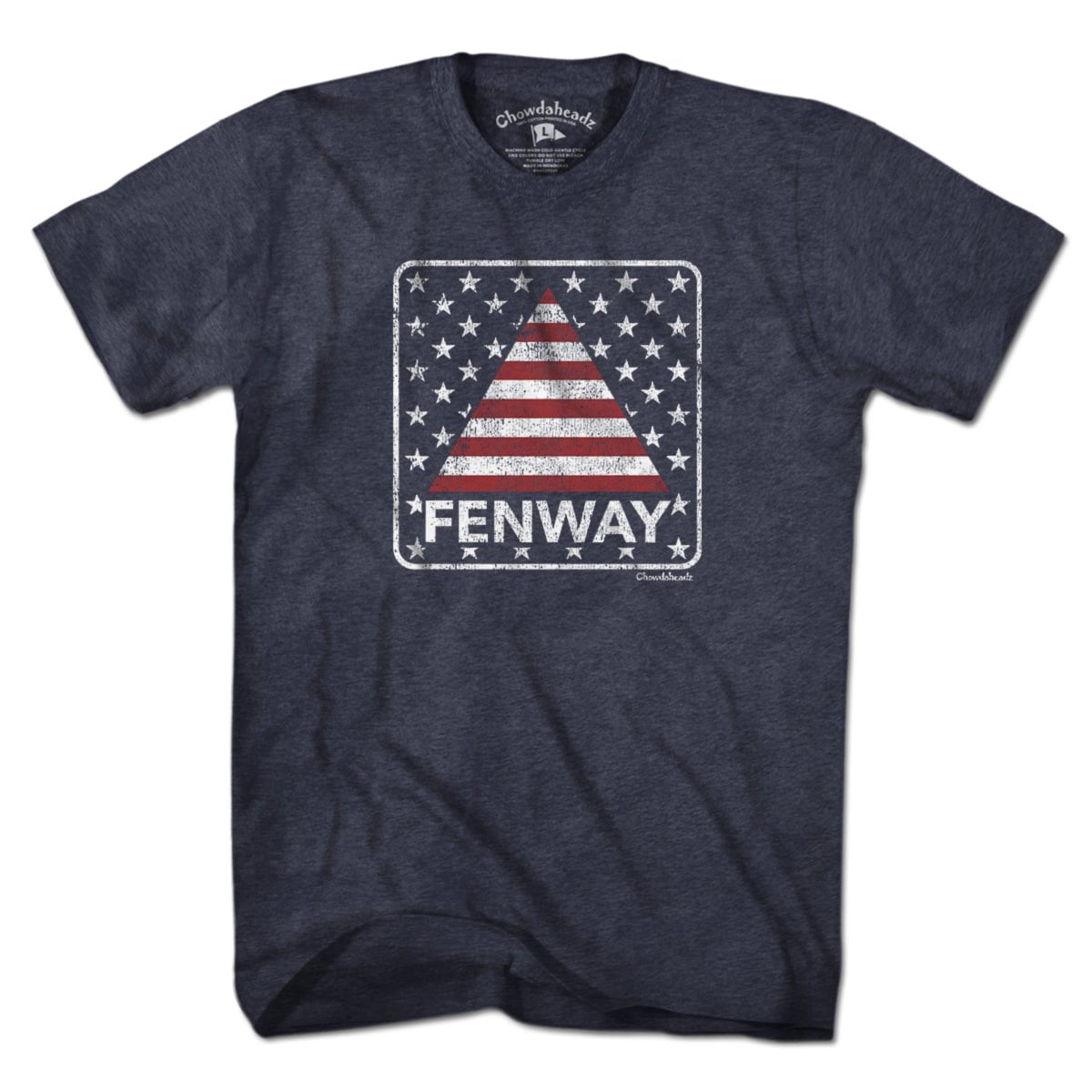 Fenway Stars & Stripes t-shirt with bold Fenway-meets-flag graphic — Boston patriotic baseball tee