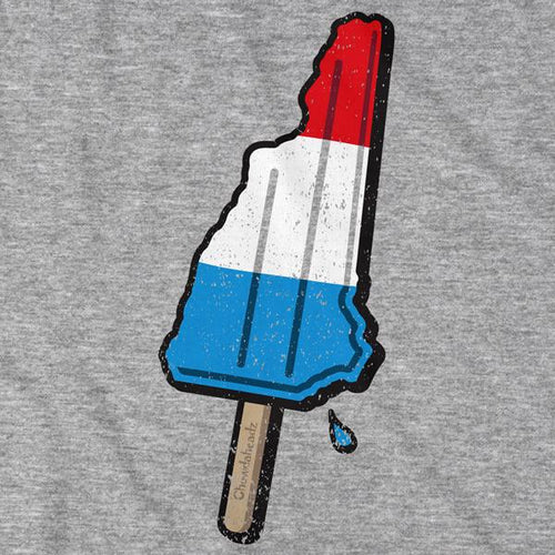 Close-up of NH Patriotic Popsicle shirt design — popsicle illustration detail