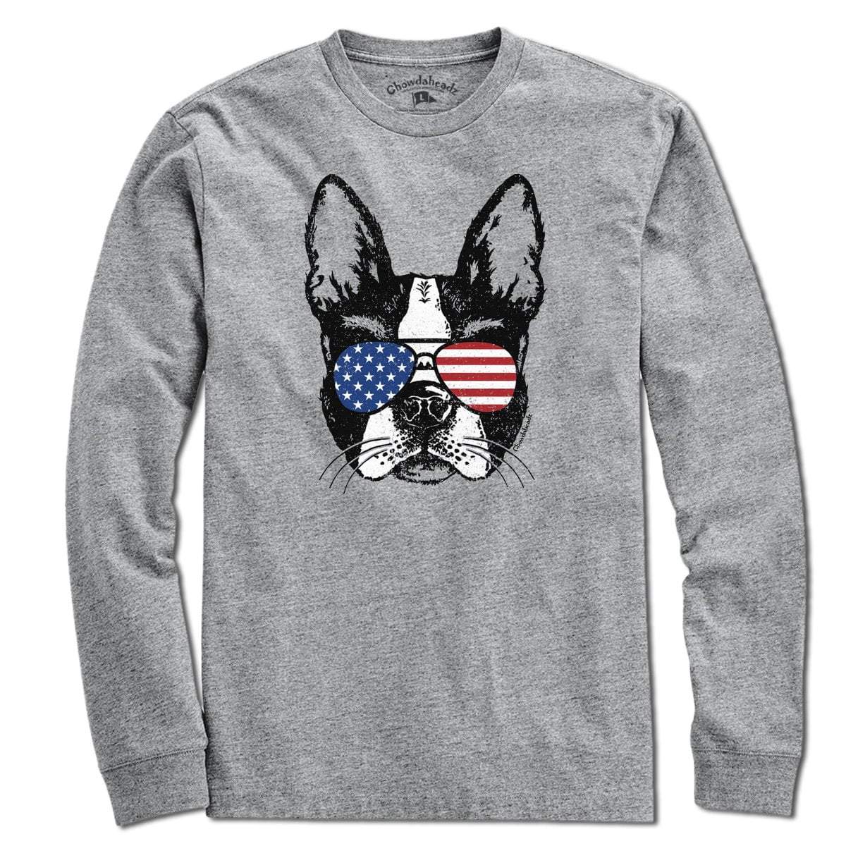Patriotic Boston Terrier t-shirt in alternate colorway — Boston Terrier dog parent gift