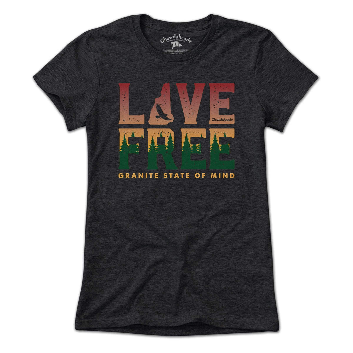 Live Free NH Granite State T-Shirt - Chowdaheadz