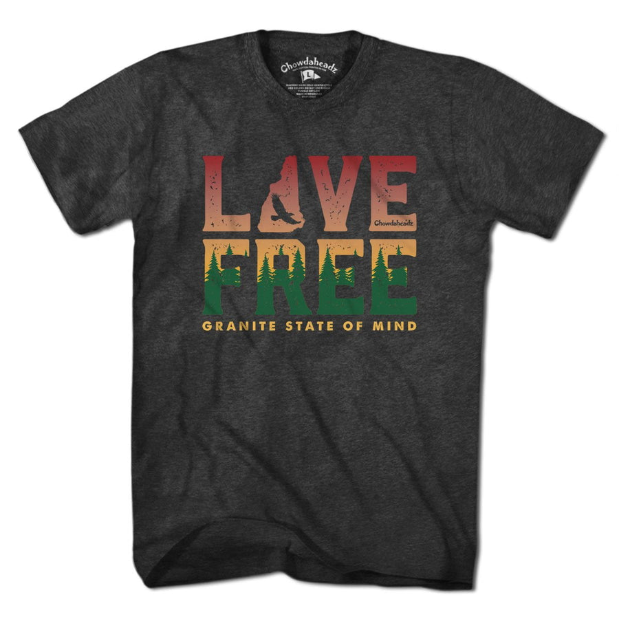 Live Free NH Granite State T-Shirt - Chowdaheadz
