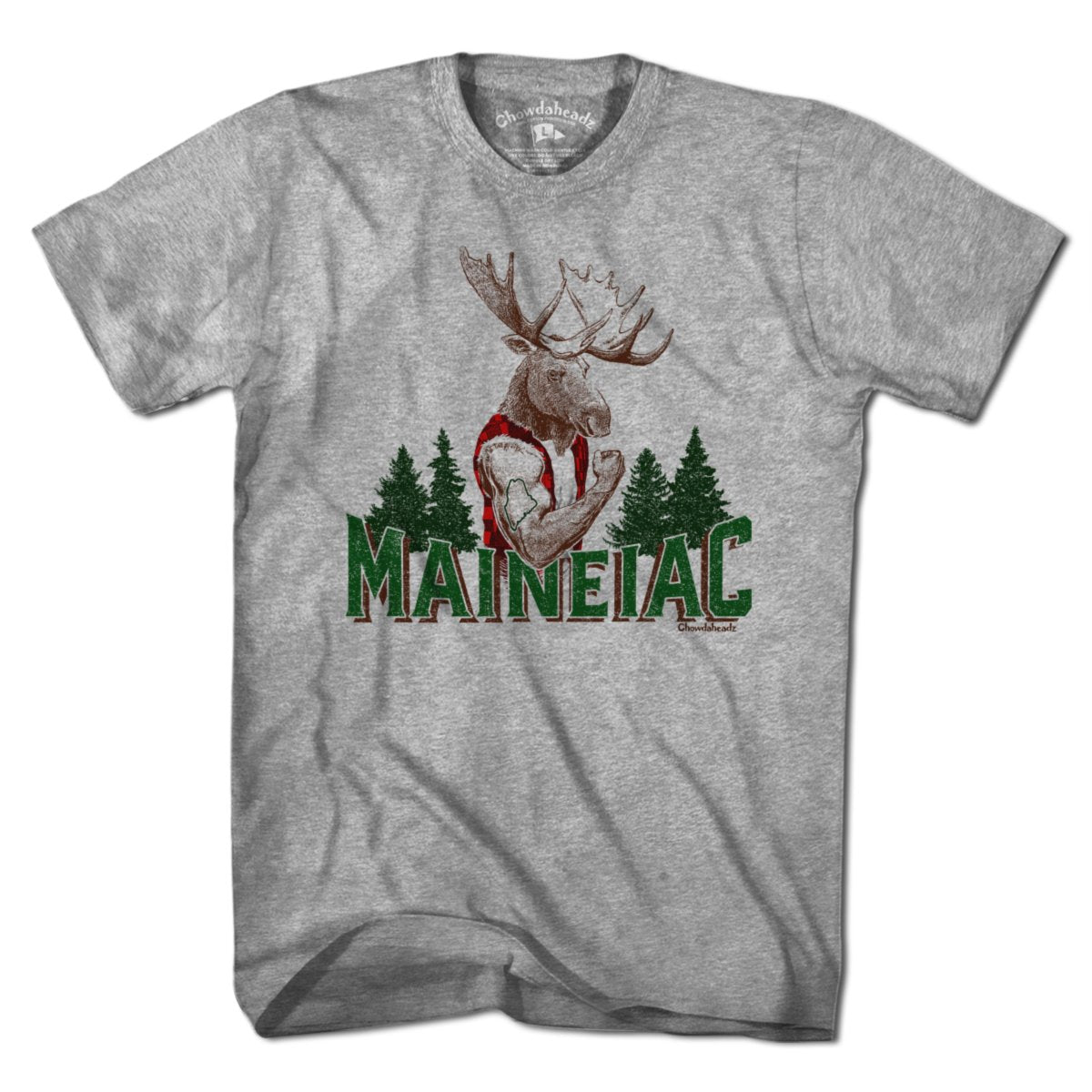 Maineiac Muscle Moose T-Shirt - Chowdaheadz