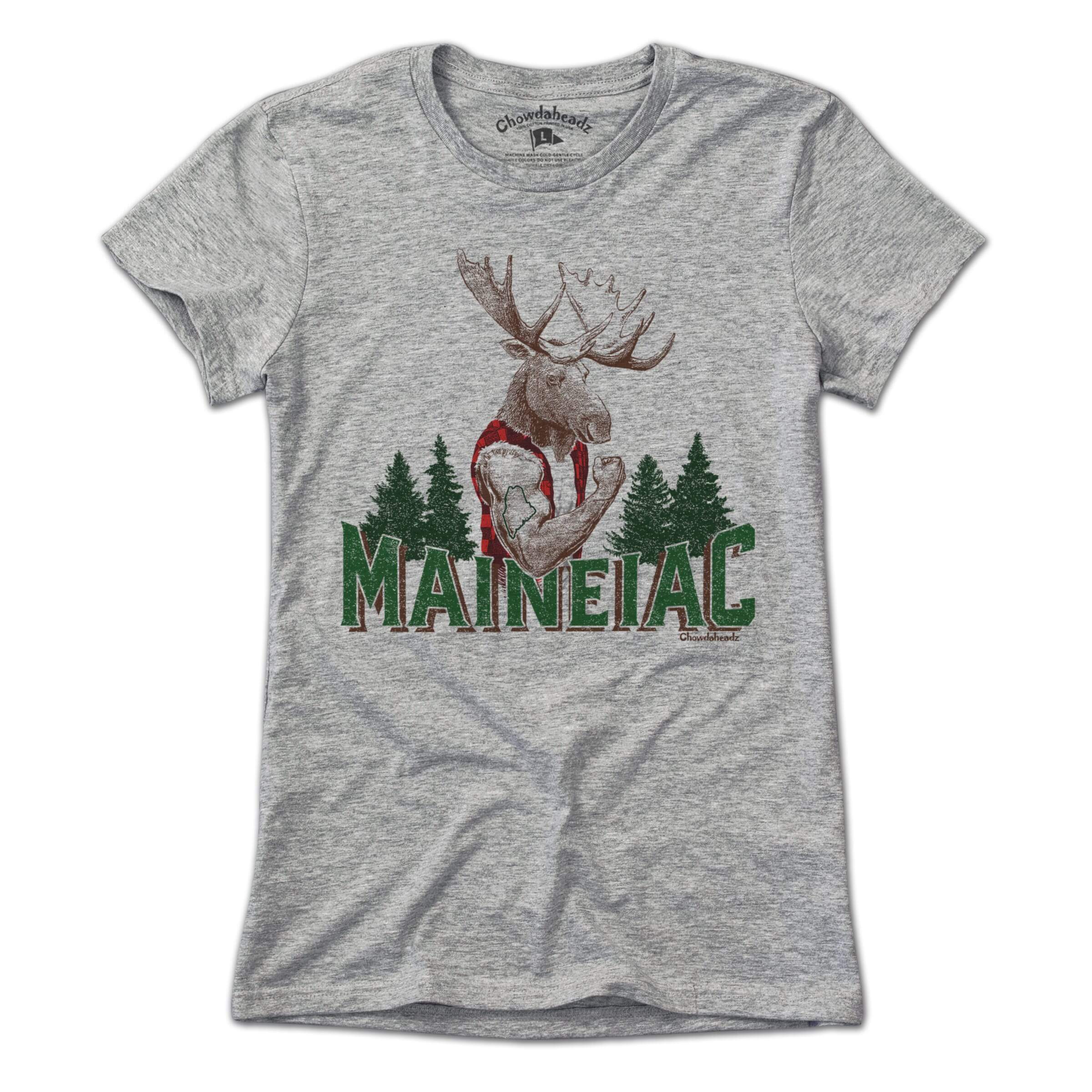 Maineiac Muscle Moose T-Shirt - Chowdaheadz