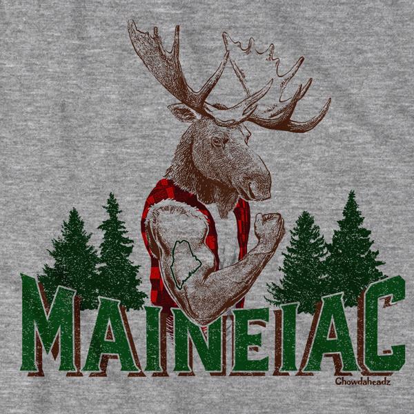 Maineiac Muscle Moose T-Shirt - Chowdaheadz