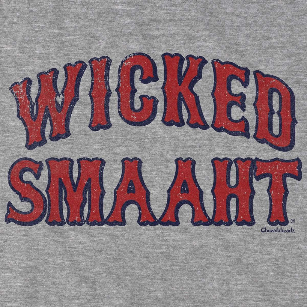Wicked Smaaht Clubhouse T-shirt — graphic detail in Gray
