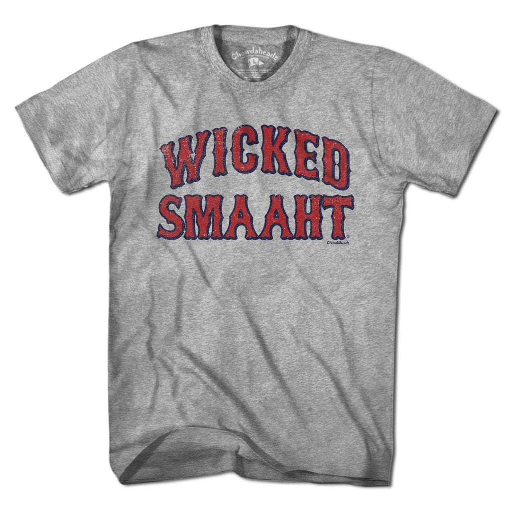 Wicked Smaaht Clubhouse T-shirt — men's tee flat lay in Gray