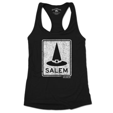 Salem MA Witch Hat Ladies Tank Top - Chowdaheadz