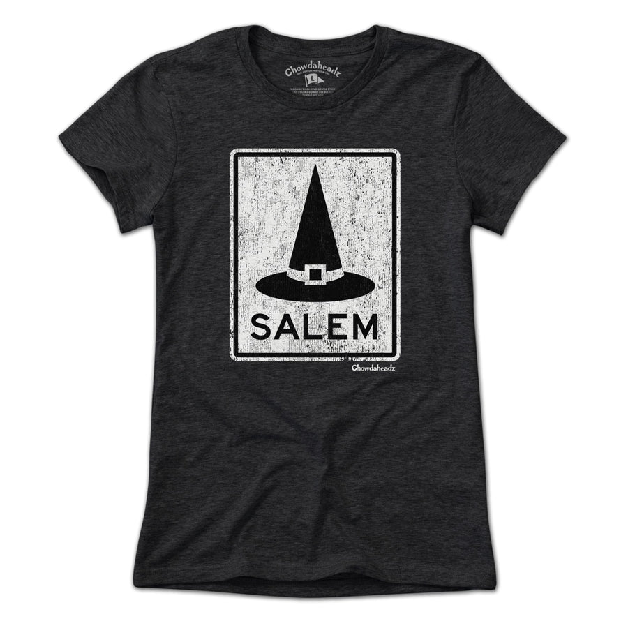Salem MA Witch Hat Sign T-Shirt - Chowdaheadz