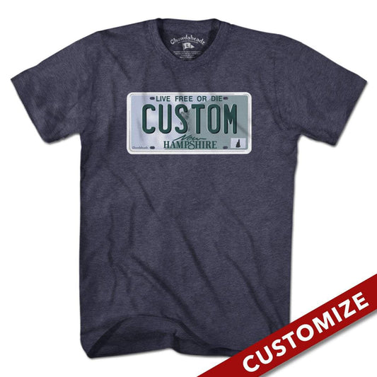 Custom New Hampshire License Plate T-Shirt - Chowdaheadz