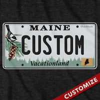 Custom Maine License Plate T-Shirt - Chowdaheadz