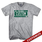 Custom Vermont License Plate T-Shirt - Chowdaheadz
