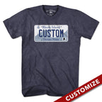 Custom Rhode Island License Plate T-Shirt - Chowdaheadz