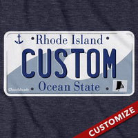 Custom Rhode Island License Plate T-Shirt - Chowdaheadz