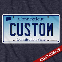 Custom Connecticut License Plate T-Shirt - Chowdaheadz
