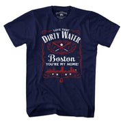 Love That Dirty Water T-Shirt — men's tee flat lay in Navy